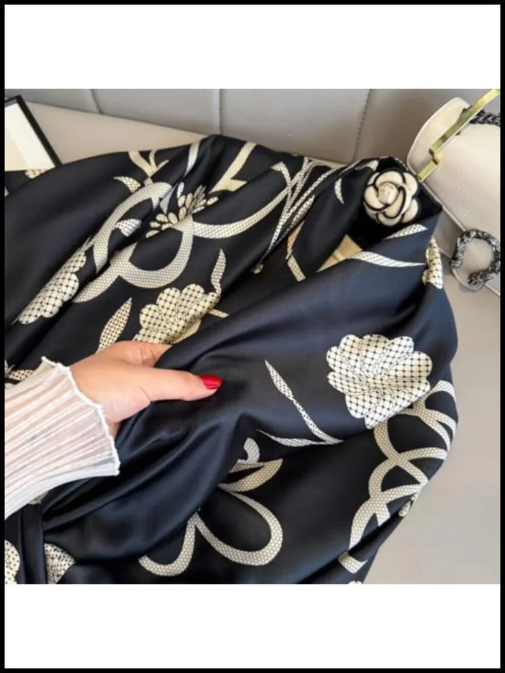 Oversized Luxury Silk Scarf Long Satin Fashion Shawl Wrap Lightweight